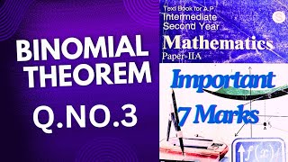 INTER MATHS IPE/BINOMIAL THEOREM/7 MARKS /Q.NO.3/2A