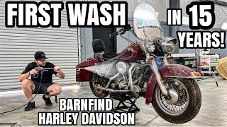 First Wash in 15 Years: Harley Davidson BarnFind Motorcycle Insane Disaster Detailing Restoration!