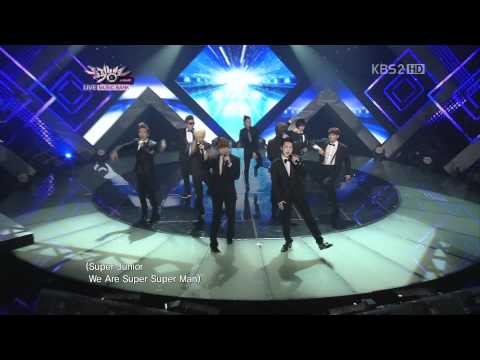 [HD] 110805 Music Bank ComebackStage Super Man + Mr.Simple - Super Junior