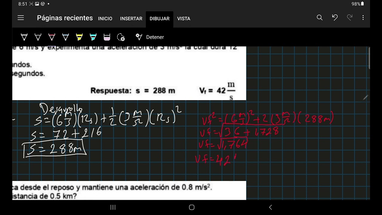 MRUV problemas propuestos1 Parte 1 (ejercicios del 1 al 3)