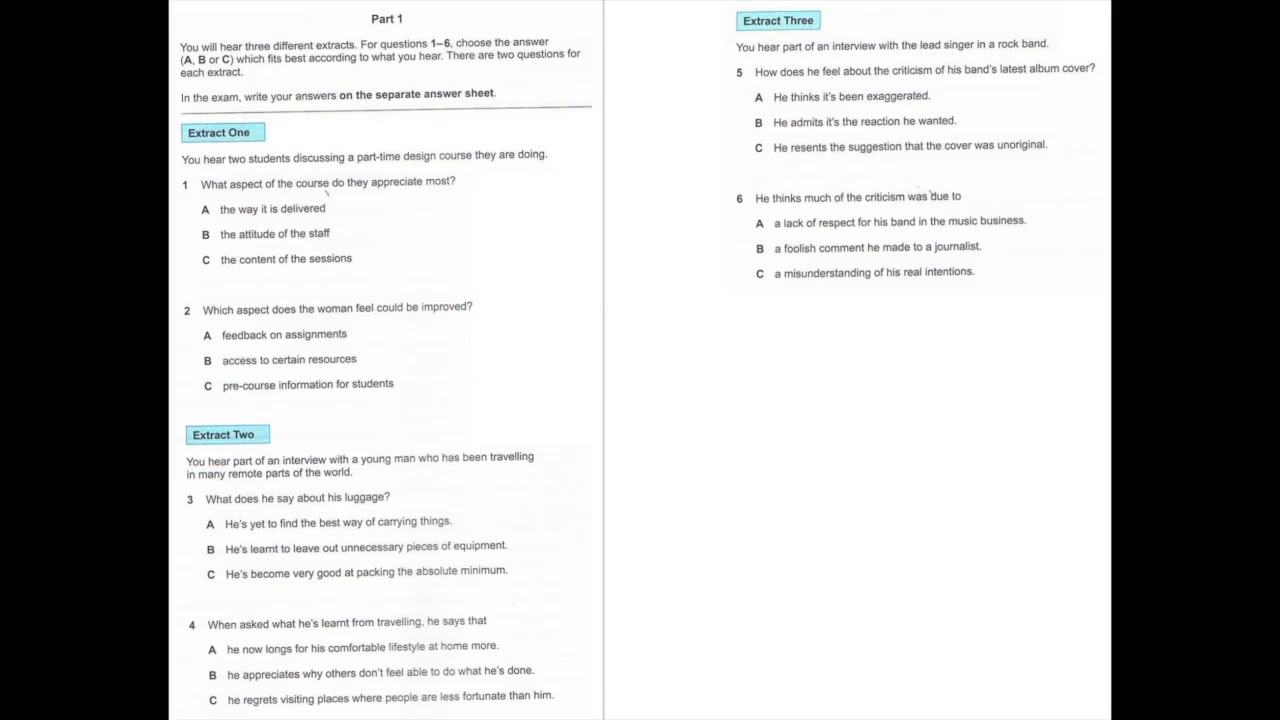 Listening C1, CAE Practice Test 2015 Plus 2, Test 7, Part 1