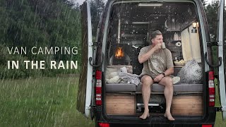 I travelled 15,000km to Experience THIS RAINY Van Life in UK | Cabin Van with Fireplace & Cozy ASMR