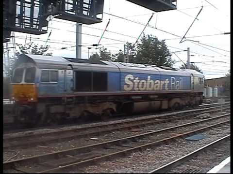 DRS Stobart 66414 Departing from Carlisle on Coatbridge- Daventry Intermodal