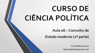Curso de Ciência Política — Aula 06 — Conceito de Estado Moderno (2ª parte)