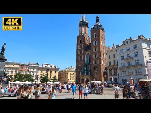 4K Krakow St. Mary's Trumpet Call - Main square in Krakow - Krakow travel video - Poland 4K