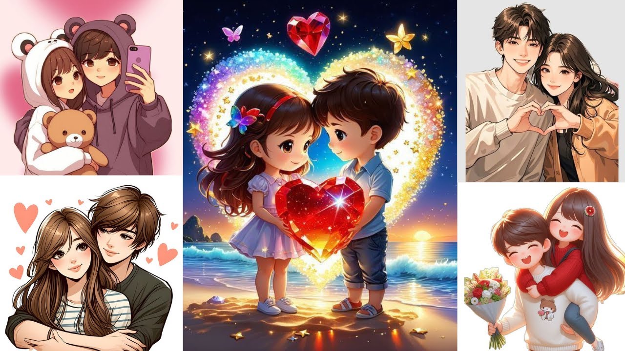 Cute Cartoon Couple Dp Photos for New couples | New couple dp pictures | Cartoon Couple dp images