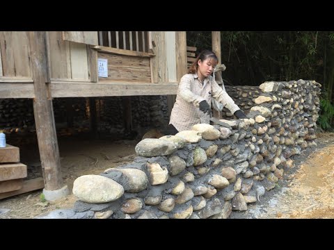 Transport Stones and Build Fence, Gate Around The House - Green Forest Farm, Free Bushcraft