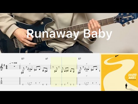 Bruno Mars - Runaway Baby (guitar cover with tabs & chords)