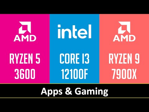 RYZEN 5 3600 vs CORE I3 12100F vs RYZEN 9 7900X - Apps & Gaming