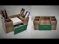 DIY Desktop Organizer By Cardboard Pen Holder Organizer Cardboard Craft