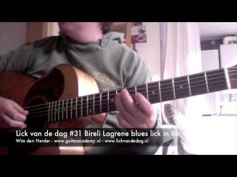 Wim's GuitarLickzz #31 Bireli Lagrene blues lick in Bb: Triplets + 32nds