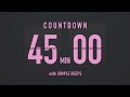 45 Minutes Countdown Flip Clock Timer / Simple Beeps 💕🖤