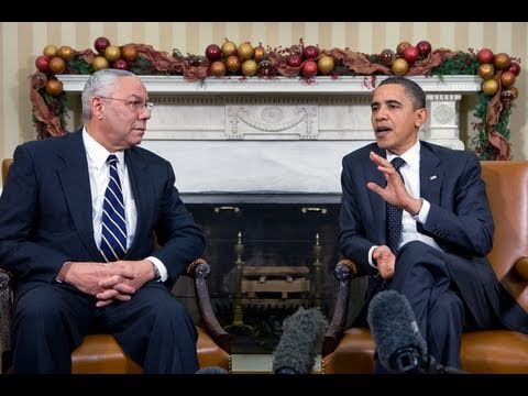 , title : 'President Obama Meets with General Colin Powell'