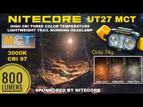 2025 Nitecore UT27 MCT – Leichte Stirnlampe mit wählbarer Tönung, 800 lm, 3000 K, CRI 97, 4500 K,...