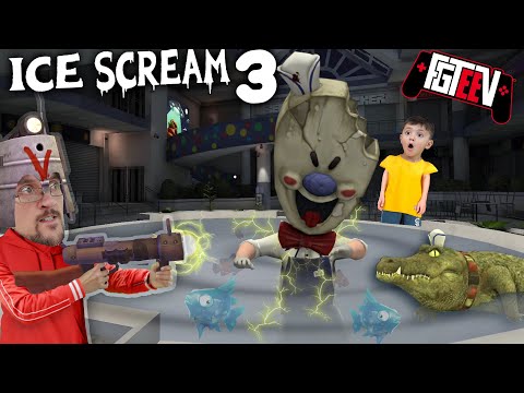 ICE SCREAM 3!  Fishing Rod @ the Mall! (FGTeeV Double Glitches Game)