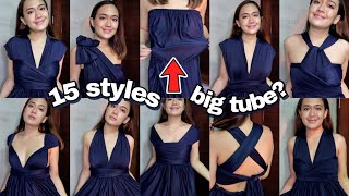 HOW TO STYLE INFINITY DRESS 👗 (If Your Dress Has a BIG Tube, DO THIS!) *with big tube and short ties