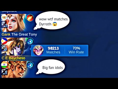 100% DAMAGE !! 22 KILLS DYRROTH MVP 16.7POINTS! - BUILD TOP 1 GLOBAL DYRROTH ~ MOBILE LEGENDS