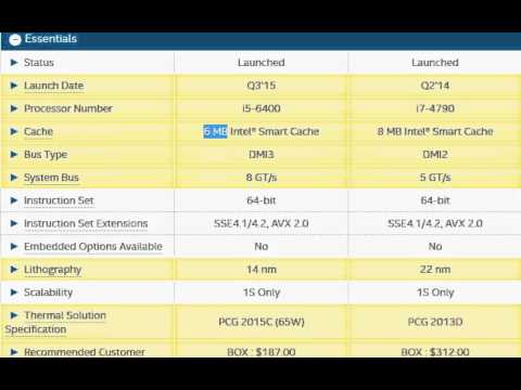 Intel Core i5-6400 vs i7-4790