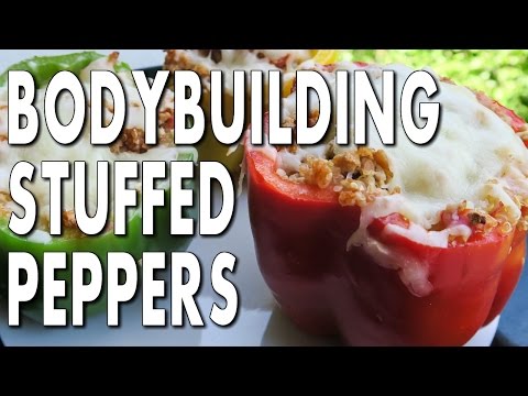 BODYBUILDING CUTTING MEAL:  Ground Turkey Stuffed Peppers