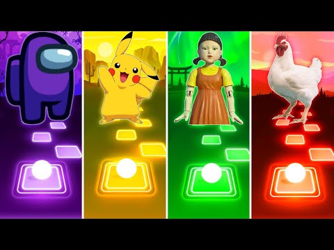 Among Us vs Pikachu vs Squid Game vs Chicken - Tiles Hop EDM Rush