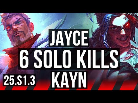 JAYCE vs KAYN (TOP) | 11/1/1, 6 solo kills, Legendary | KR Diamond | 25.S1.3