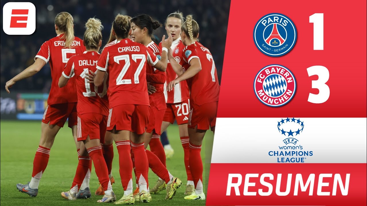BAYERN MUNICH se hizo fuerte de visitante al vencer 3-1 al PSG | Champions League Femenina