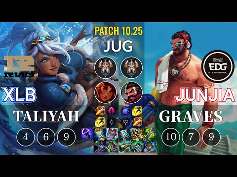 RNG XLB Taliyah vs EDG JunJia Graves Jungle - KR Patch 10.25