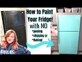 HOW TO PAINT A REFRIGERATOR! DIY BUDGET RETRO FRIDGE MAKEOVER! #short