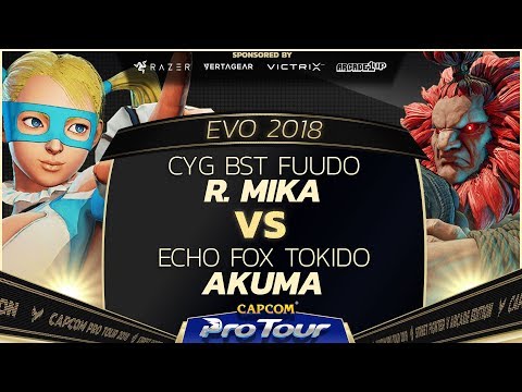 CYG BST Fuudo (R. Mika) vs Echo Fox Tokido (Akuma) - EVO 2018 - Top 8 - SFV - CPT 2018