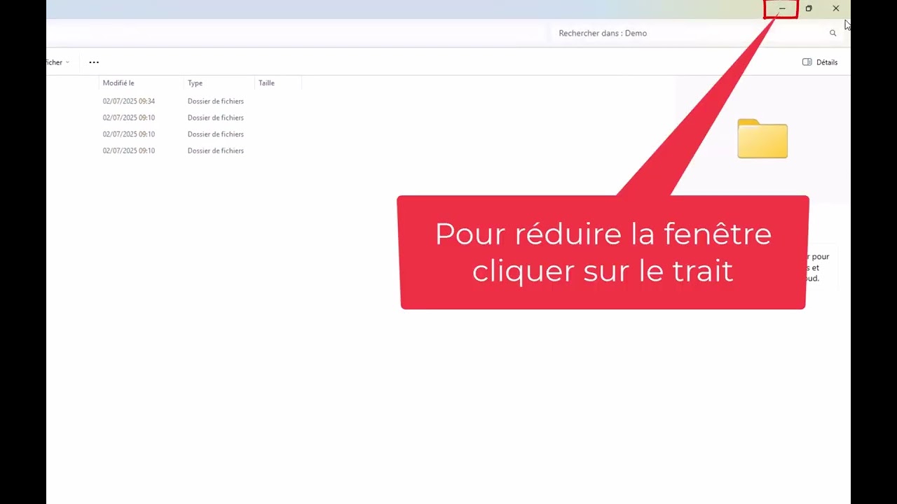 Réduire une fenêtre