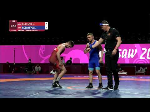 1/8 FS - 61 kg: L. COLESNIC (MDA) v. S. KOLOMPAR (SRB)