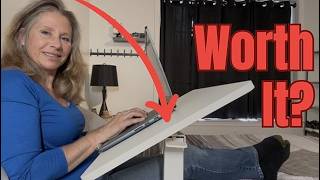 FitStand Over-The-Bed Adjustable Rolling Desk Table.