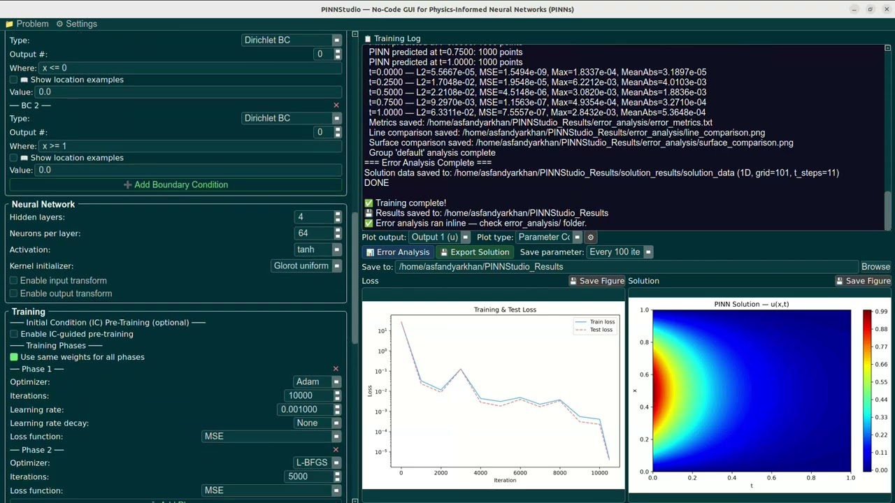 PINNStudio demo - setting up a PDE