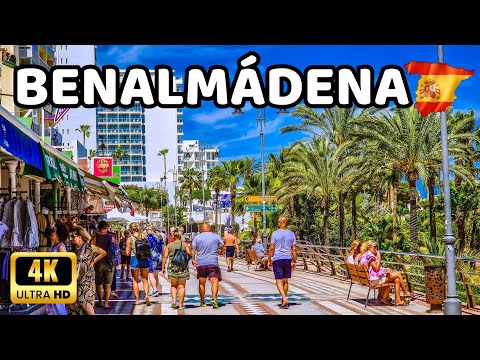 🇪🇦[4K] BENALMÁDENA - Beach and Promenade Walking Tour - Spain, Málaga, Costa del Sol
