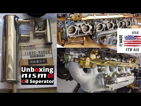 Nismo 11830-RSR26 Oil Separator unboxing Remade in USA RB26 ITB intake plenum kit