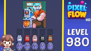 Pixel Flow Level 980 Solution Walkthrough