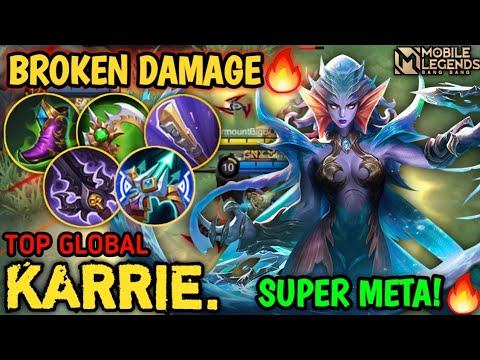 Broken Damage! Top Global Karrie Insane Attack Speed Build - Best Build Karrie 2023- Mobile Legends