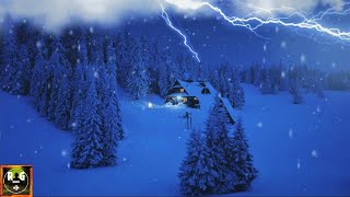 Winter Thunderstorm Sounds: Lightning &amp; Thunder, Howling Wind &amp; Snow Rain for Sleep, Study, Insomnia