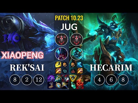 DMO Xiaopeng Rek'Sai vs Hecarim Jungle - KR Patch 10.23