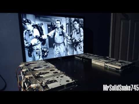 Ghostbuster's Theme on eight floppy drives