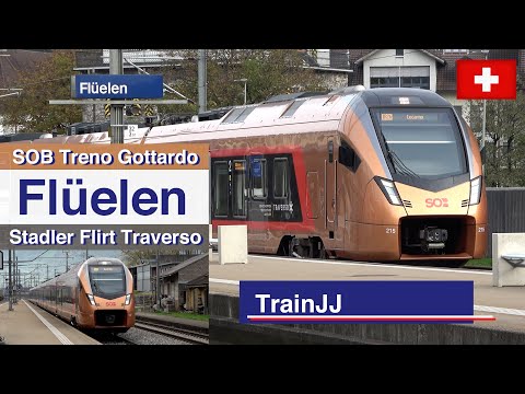 4K Swiss Train Compilation | Treno Gottardo - RABe 526 SOB Sudöstbahn | Flüelen Switzerland