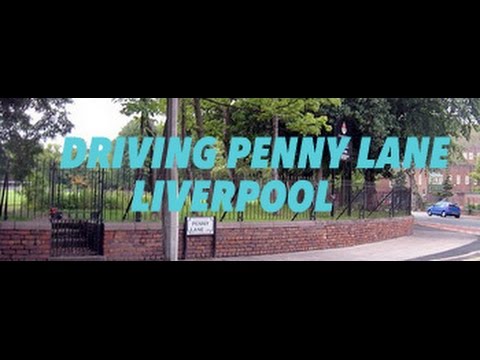 UK,Liverpool- driving down Penny Lane