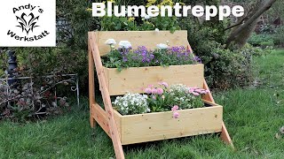 Blumentreppe / Pflanzentreppe selber bauen unter 20 Euro Material