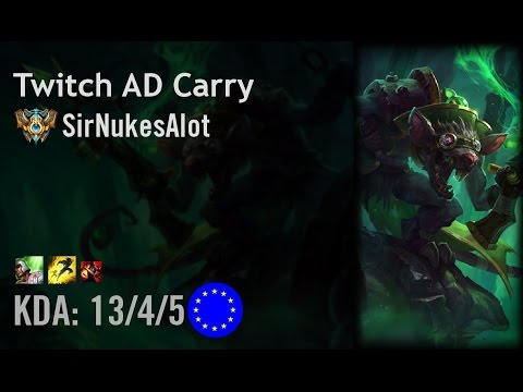 Twitch AD Carry vs Jhin - SirNukesAlot - EUW Challenger Patch 6.11