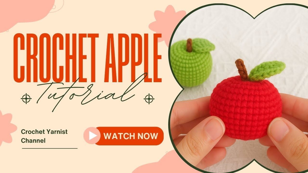 Cute Crochet Apple Keychain 🍎 | Easy Amigurumi Tutorial for Beginners #CrochetYarnist