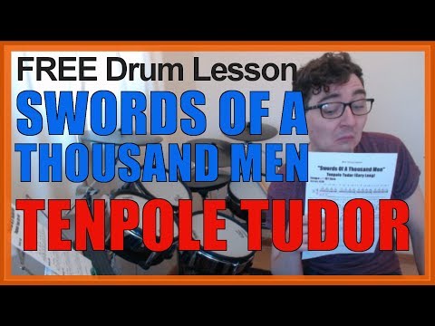 ★ Swords Of A Thousand Men (Tenpole Tudor) ★ FREE Video Drum Lesson | How To Play SONG (Gary Long)