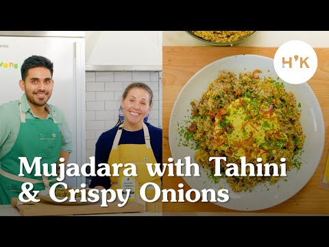 Mujadara with Tahini and Crispy Onions | Vegan Recipe
