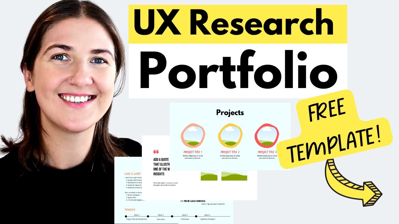 Create a UX Research PORTFOLIO that will get you hired! From scratch #FREETEMPLATE! NO website!