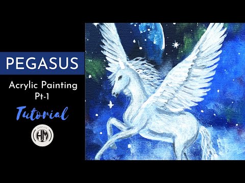 How to paint a PEGASUS / Acrylic Painting (Step by Step) #36 / Satisfying ASMR