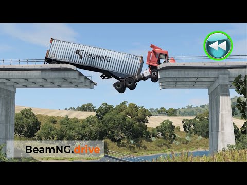 Reverse Cars vs Broken Bridge Crashes#16_BeamNG.drive